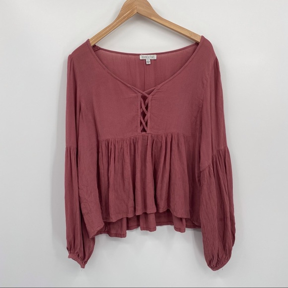 Patrons of Peace dusty rose peasant blouse - Picture 9 of 9